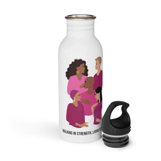 Walking in Strength, Living with Purpose Stainless Steel Water Bottle WITH AFFIRMATION