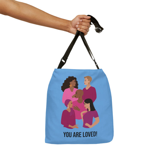 You Are Loved Light Blue Adjustable Tote Bag--FREE SHIPPING❤️
