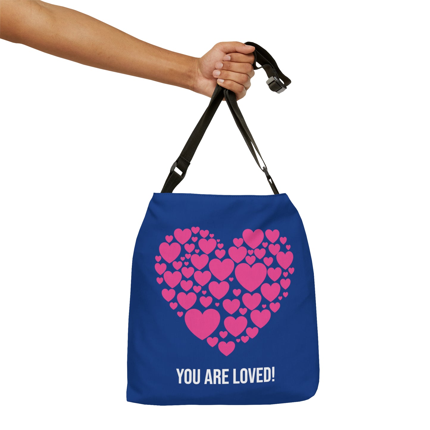 Dark Blue "You Are Loved!" Adjustable Tote Bag--FREE SHIPPING❤️
