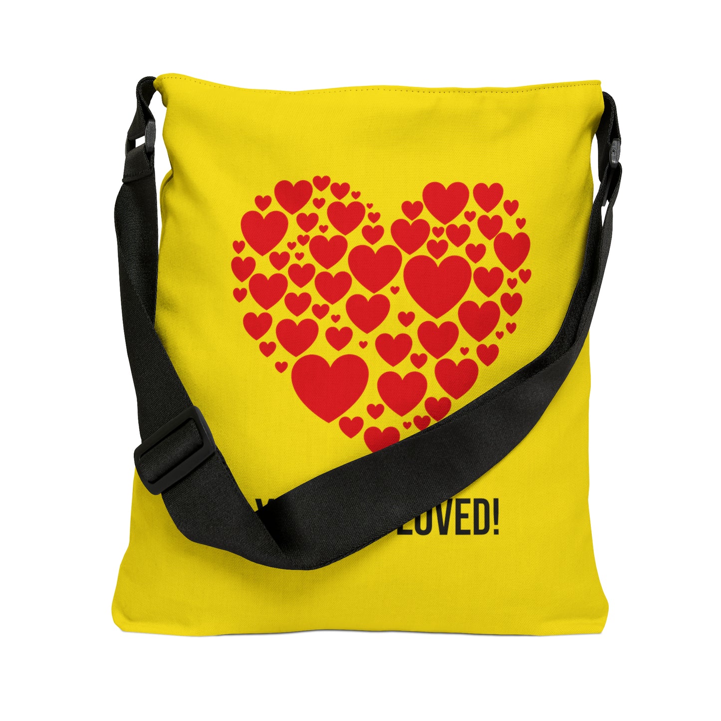 Caribbean Sun-Kissed Yellow Tote Bag with Red Hearts--FREE SHIPPING❤️