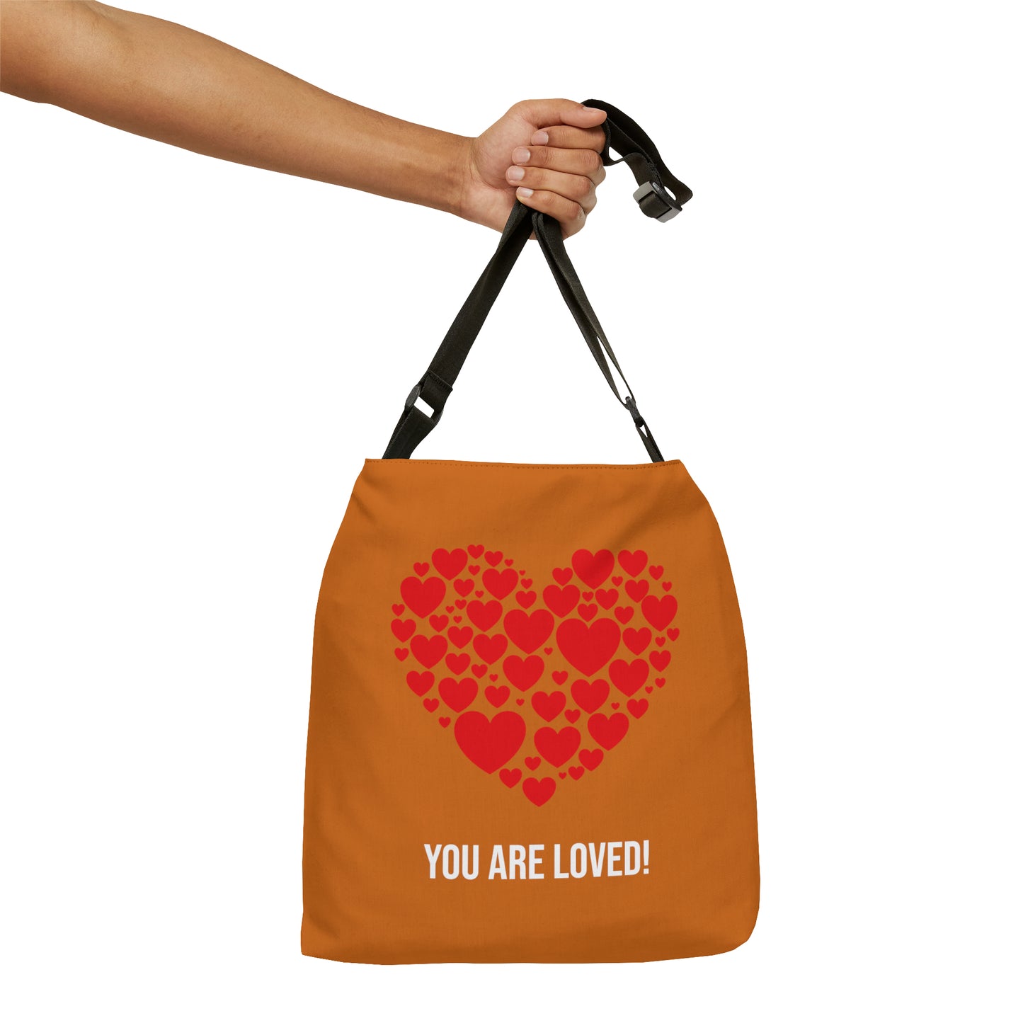 Fall In Love With This Beautiful Brown You Are Loved Adjustable Tote Bag--FREE SHIPPING❤️