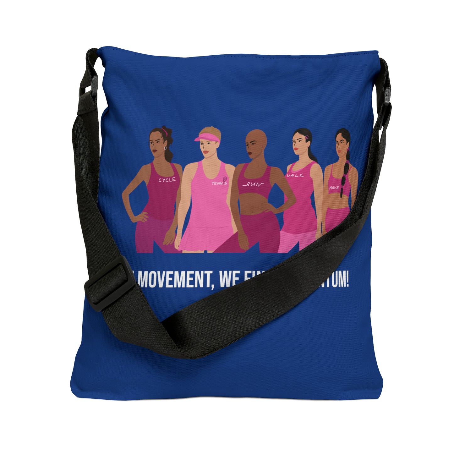 Elevate Your Fitness Journey with Our "In Movement, We Find Momentum"  Dark Blue Adjustable Tote!  FREE SHIPPING!❤️